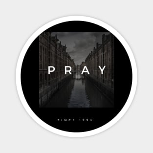 pray black tshirt, modern black, black tshirt Magnet